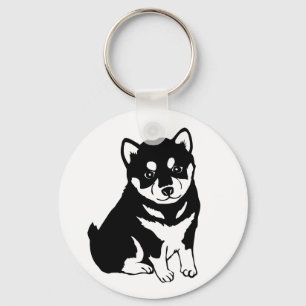 Cute Shiba Inu Puppy Art Key Ring
