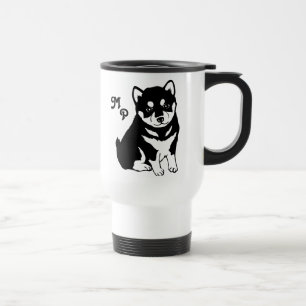 Cute Shiba Inu Puppy Art Travel Mug