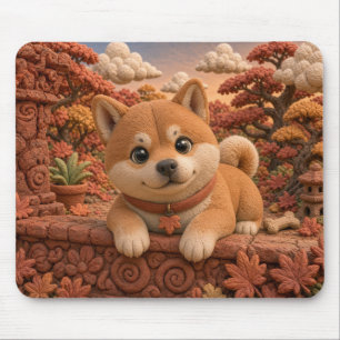 Cute Shiba Inu Puppy, Baby Dog Mouse Mat