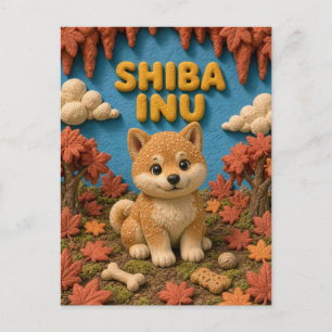 Cute Shiba Inu Puppy, Baby Dog Postcard