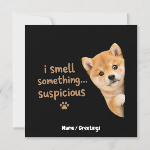 Cute Shiba Inu Puppy Funny Smell Quote Kawaii Dog  Invitation