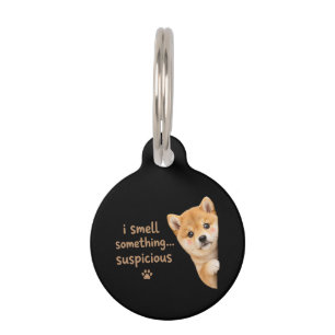 Cute Shiba Inu Puppy Funny Smell Quote Kawaii Dog  Pet Tag
