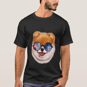 Cute Shiba Inu Puppy in Retro Galaxy Glass Dog T-Shirt