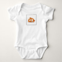 cute shiba inu puppy lying on the back baby shirt