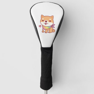 Cute Shiba Inu With Rainbow Pet Bandanna Golf Head Cover