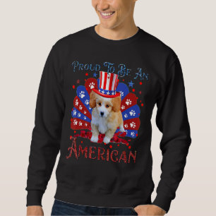 Cute Shih Poo American Flag Happy 4th Of July Sweatshirt