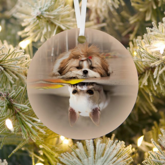 Cute shih tzu and chihuahua metal tree decoration (Insitu)