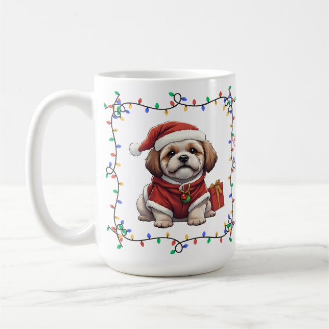 Cute Shih Tzu Christmas Mug (Left)