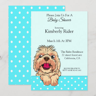 Cute Shih Tzu Dog Baby Shower invitation