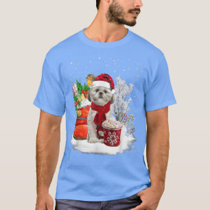 Cute Shih Tzu Dog Christmas  T-Shirt