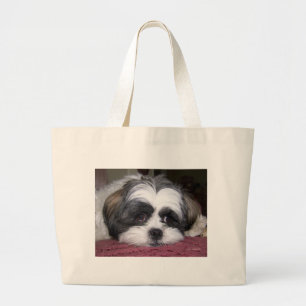 Cute Shih Tzu Dog Large Tote Bag