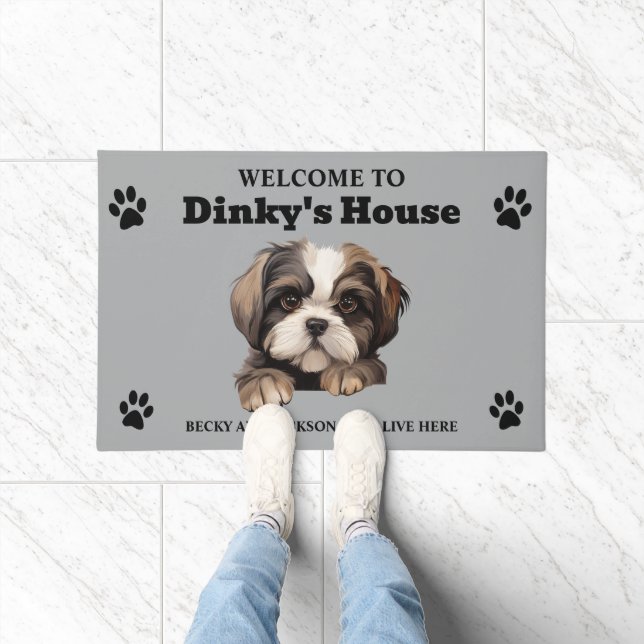 Cute Shih Tzu Dog Photo Doormat (Indoor)