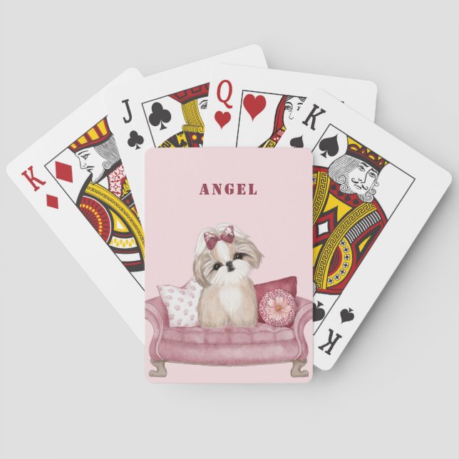 Cute Shih Tzu Dog  Playing Cards (Back)