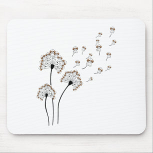 Cute Shih Tzu Flower Fly Dandelion Shirt Funny Dog Mouse Mat