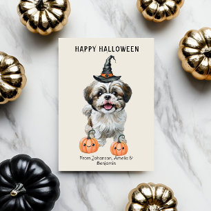 Cute Shih Tzu Halloween Card Happy Halloween Dog