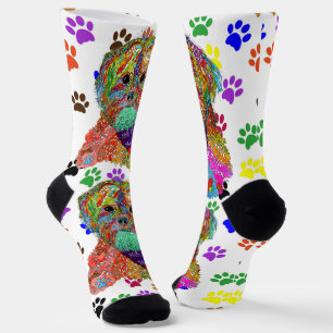 Cute Shih Tzu Mum Paw Prints Socks