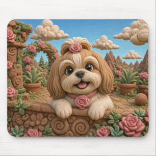 Cute Shih Tzu Puppy, Baby Dog Mouse Mat
