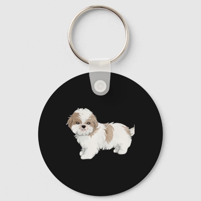 Cute Shih Tzu Puppy Key Ring (Front)