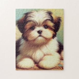 Cute Shih-Tzu Puppy Painting Jigsaw Puzzle