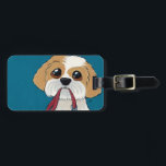 Cute Shih Tzu Puppy Personalizable Art Luggage Tag<br><div class="desc">Cute dog themed luggage tag featuring a painting by Lisa Marie Robinson on one side, and space for your name and address on the reverse. Artwork features a tan and white Shih Tzu puppy holding his lead in his mouth. Copyright © Lisa Marie Robinson All rights reserved. It is illegal...</div>