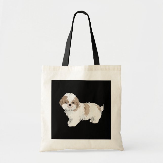 Cute Shih Tzu Puppy Tote Bag (Front)