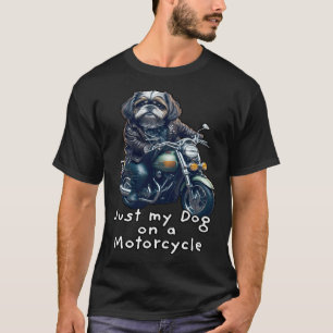 Cute Shih Tzu ride on a motorcycle  Christmas  1 T-Shirt