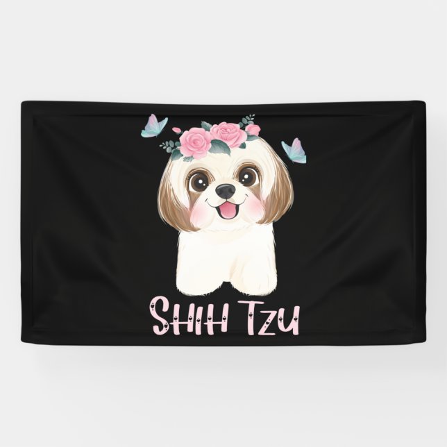 Cute Shih Tzu Shitzu Mom Banner (Horizontal)