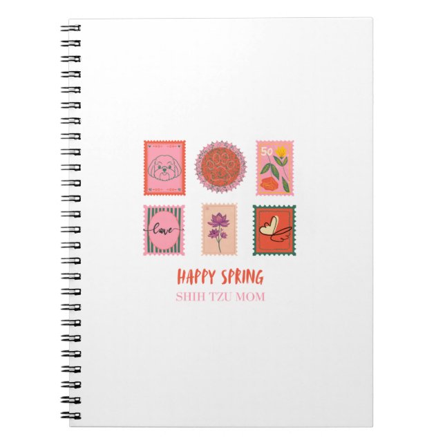 Cute Shih Tzu Spring Stamp Notebook (Front)