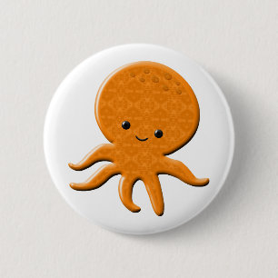 Cute Shiny Octopus Cartoon 6 Cm Round Badge
