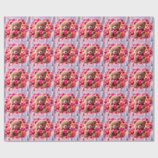 Cute Shiny Teddy Love Wrapping Paper🧸💖 Paper