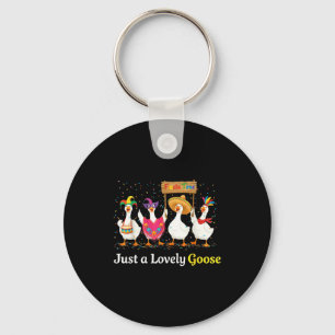 Cute Shirt Lovely Goose Fiesta Party Mardi Key Ring