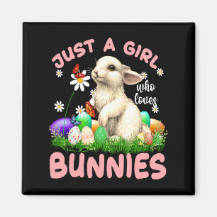 Cute Shirt Rabbit Flowers Butterfly Easter Bunny Magnet