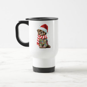 Cute Shitzu Dog Lover Funny Xmas Holiday Gift Travel Mug