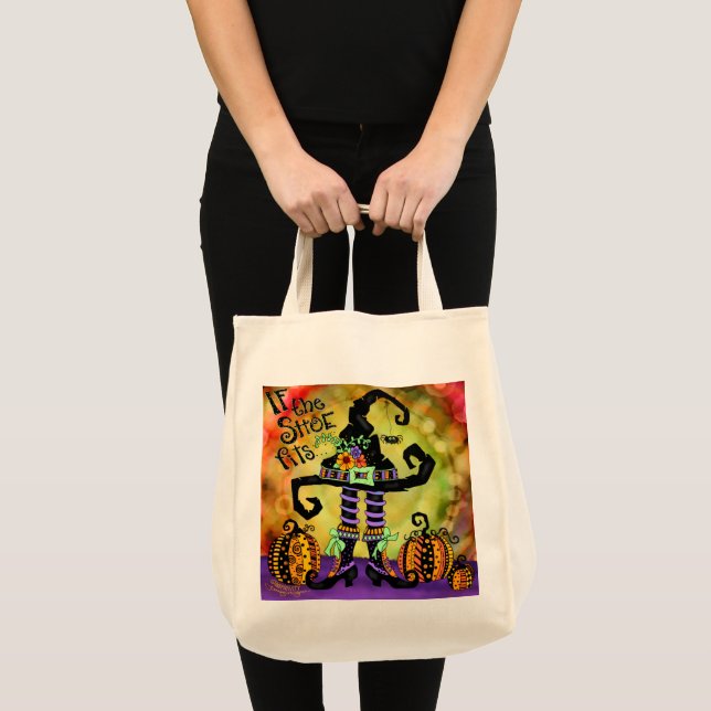 Cute Shoe Halloween Witch Inspirivity Tote Bag (Front (Product))