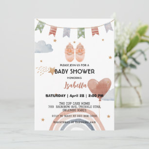 Cute shoes African american girls baby shower Invitation
