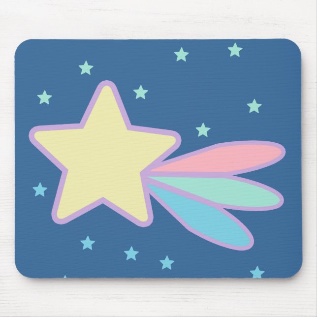 Cute Shooting Star Comet Mouse Mat (Front)