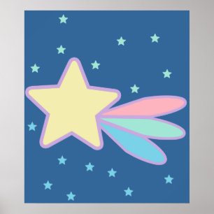 Cute Shooting Star Comet Poster