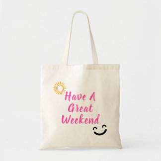 Cute Shopping Tote Bag With A Greeting