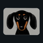 Cute Short Haired Black and Tan Dachshund Magnet<br><div class="desc">Black and Tan Wiener Dog Cartoon</div>
