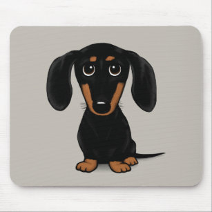 Cute Short Haired Black and Tan Dachshund Mouse Mat