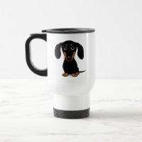 Cute Short Haired Black and Tan Dachshund