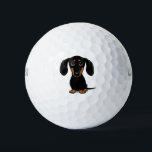 Cute Shorthaired Black and Tan Dachshund Dog Golf Balls<br><div class="desc">Easily identify your ball on the golf course with this original wiener dog golf ball. Cute smooth coated black and tan Dachshund. Makes a great gift for the golfer in your life who loves a Doxie.</div>
