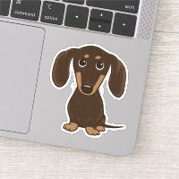 Cute Shorthaired Chocolate Dachshund Cartoon