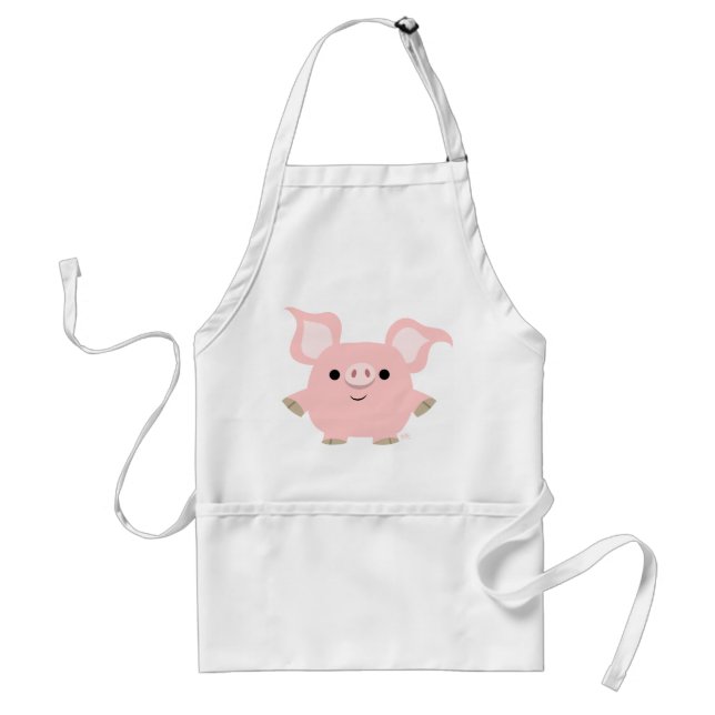 Cute Shorty Cartoon Pig Apron (Front)