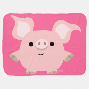 Cute Shorty Cartoon Pig Baby Blanket