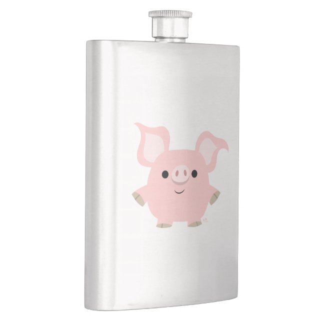Cute Shorty Cartoon Pig Classic Flask (Right)