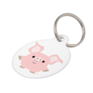 Cute Shorty Cartoon Pig Dog Tag