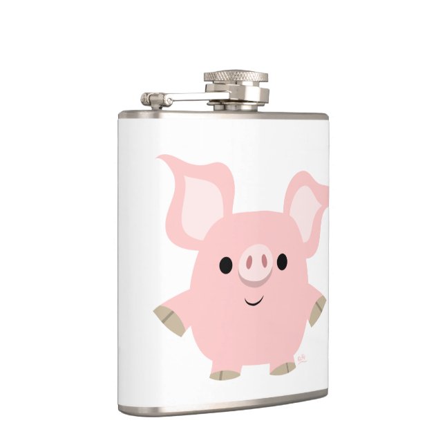 Cute Shorty Cartoon Pig Hip Flask (Right)