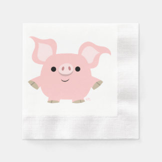 Cute Shorty Cartoon Pig Paper Napkins