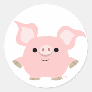 Cute Shorty Cartoon Pig Sticker
